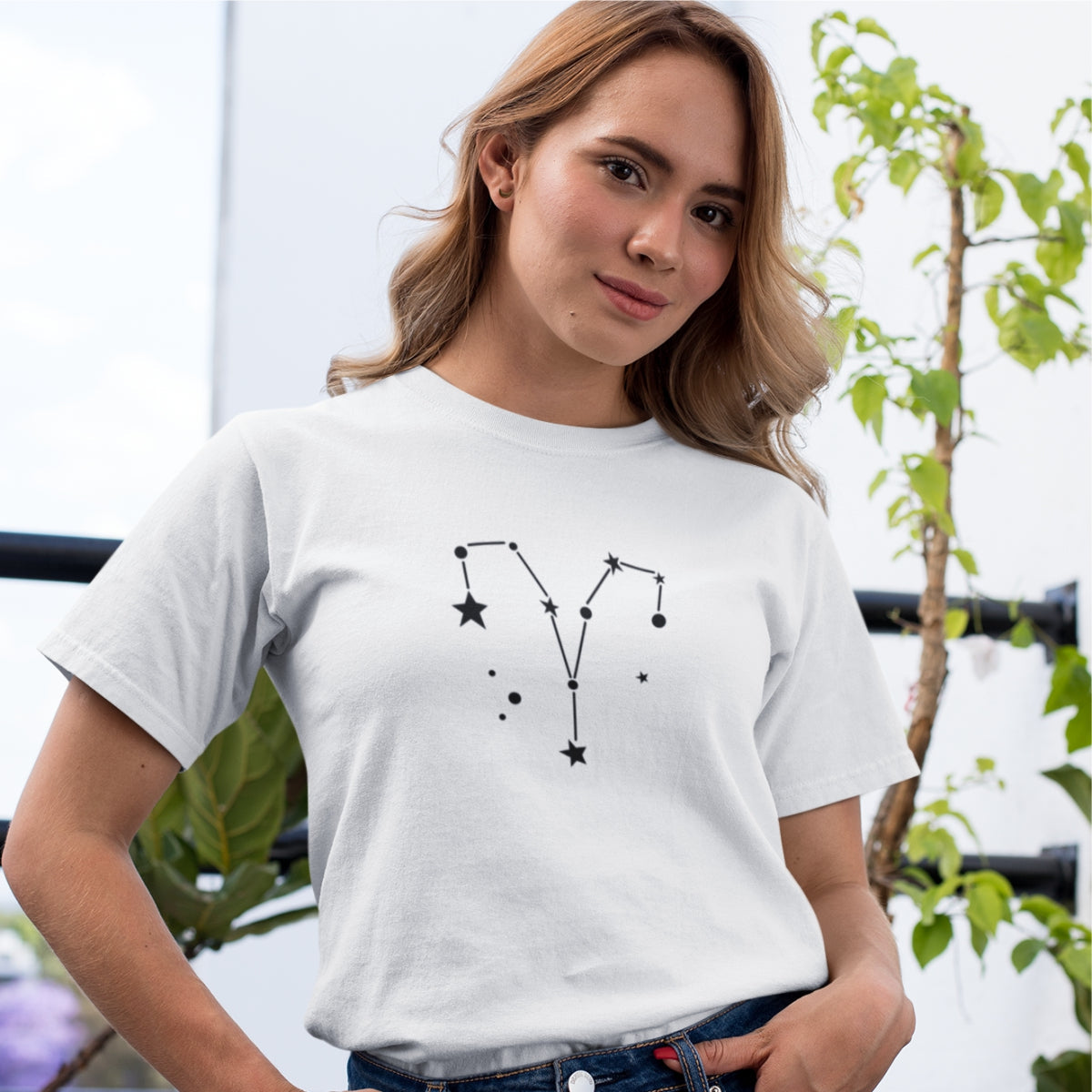 Balts UNISEX T-krekls Zodiaks Auns