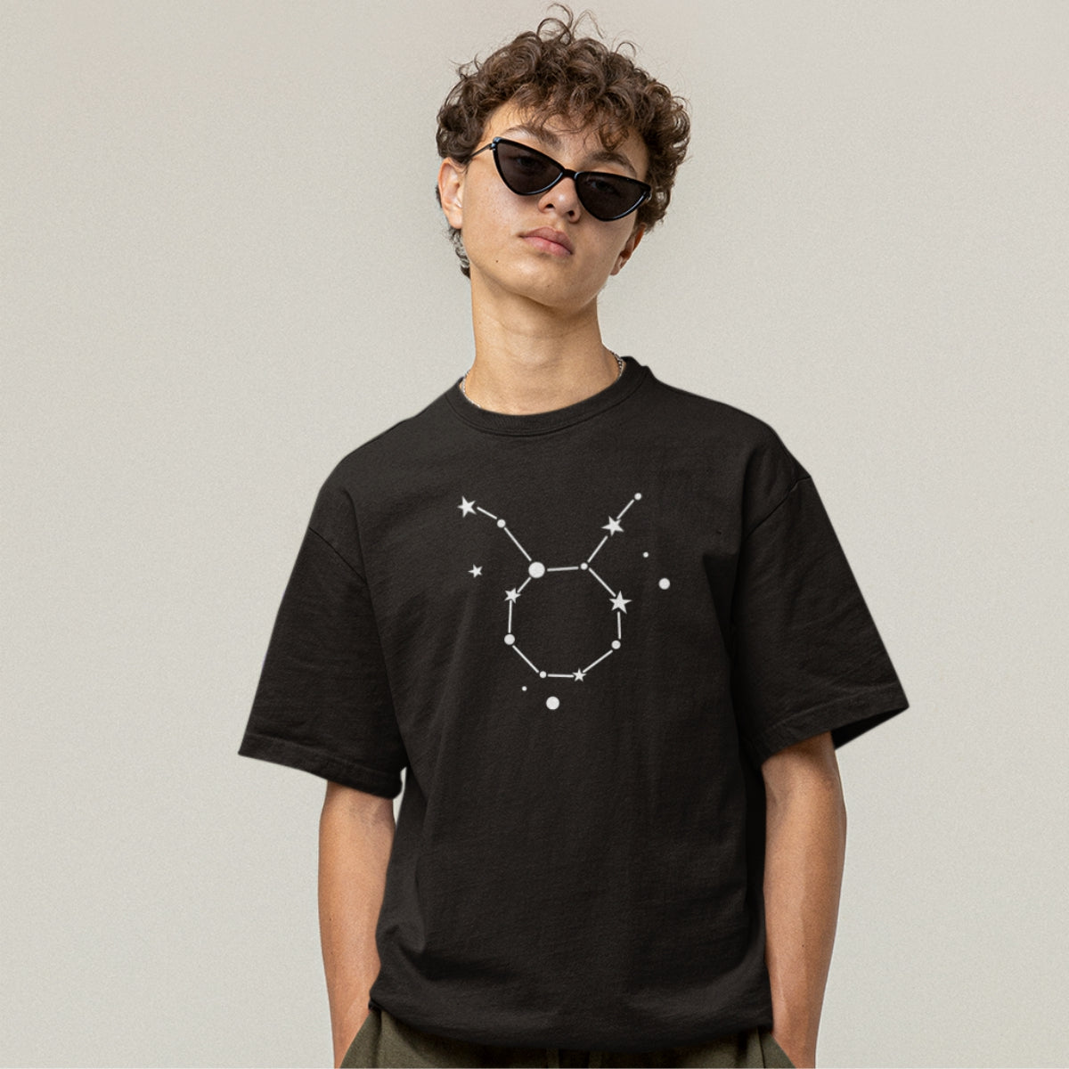 Melns UNISEX T-krekls Zodiaks Auns