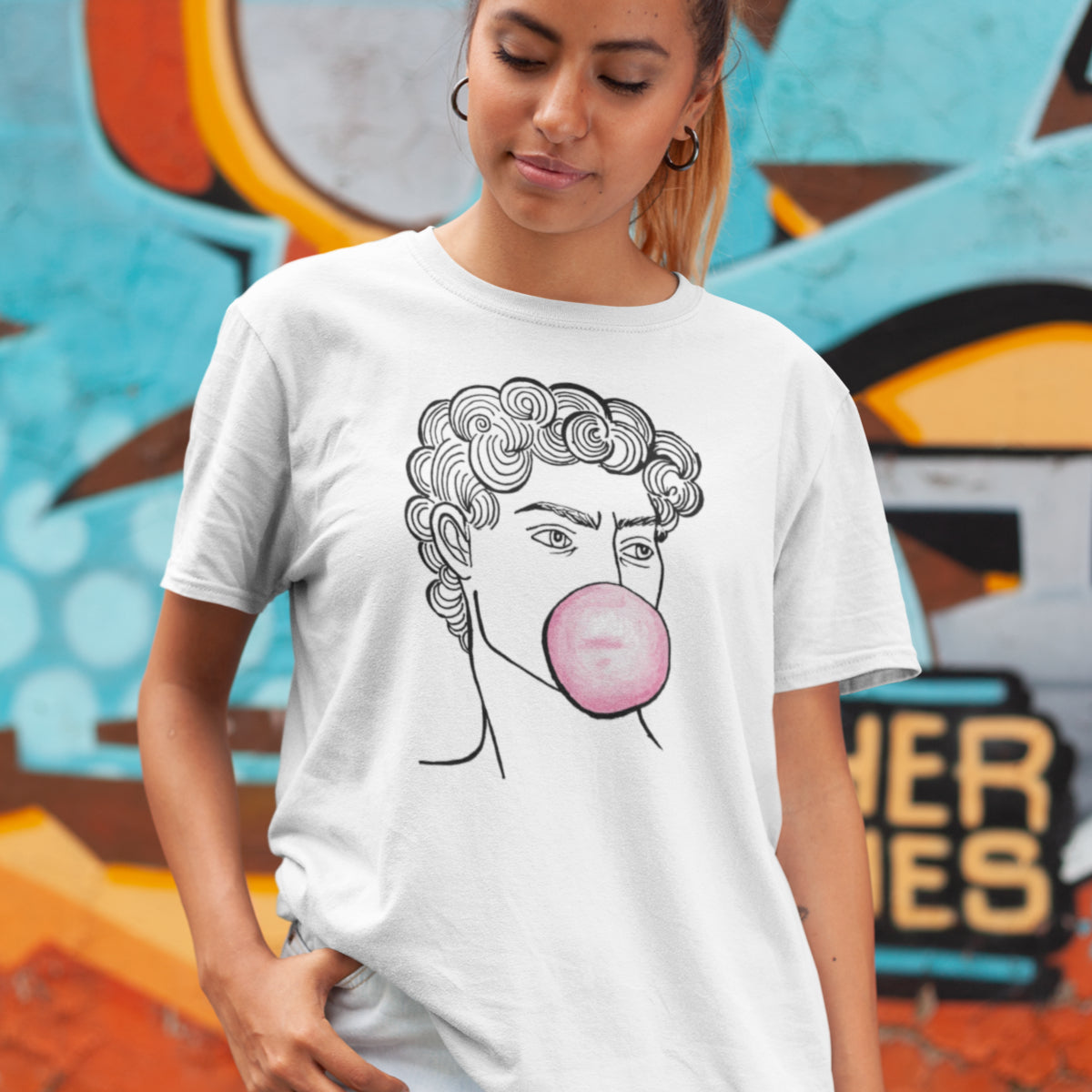 Balts UNISEX T-krekls Dāvids