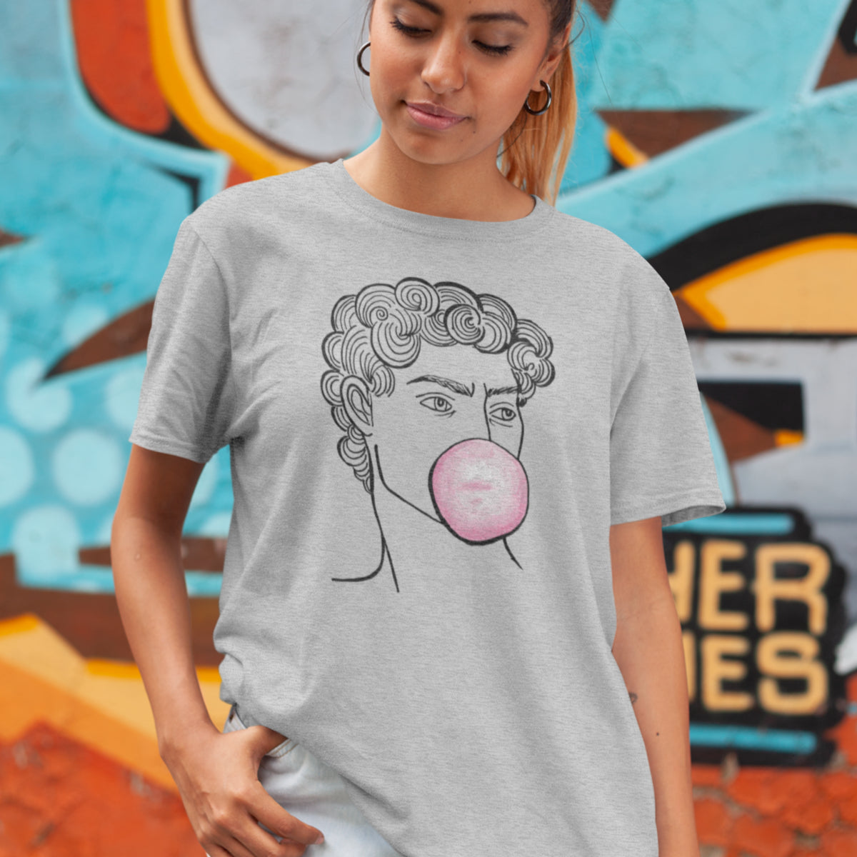 Pelēks melanžs UNISEX T-krekls Dāvids