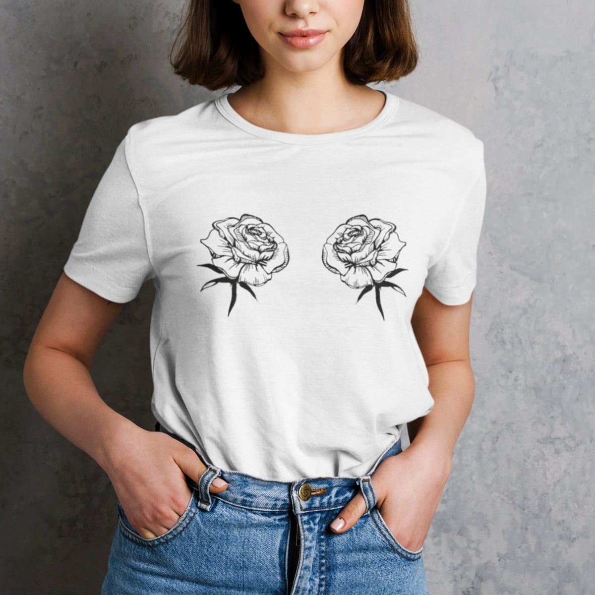 Balts UNISEX T-krekls Rozes