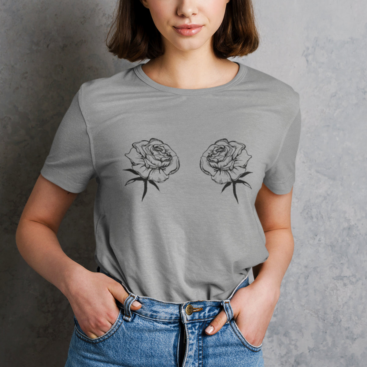 Pelēks melanžs UNISEX T-krekls Rozes