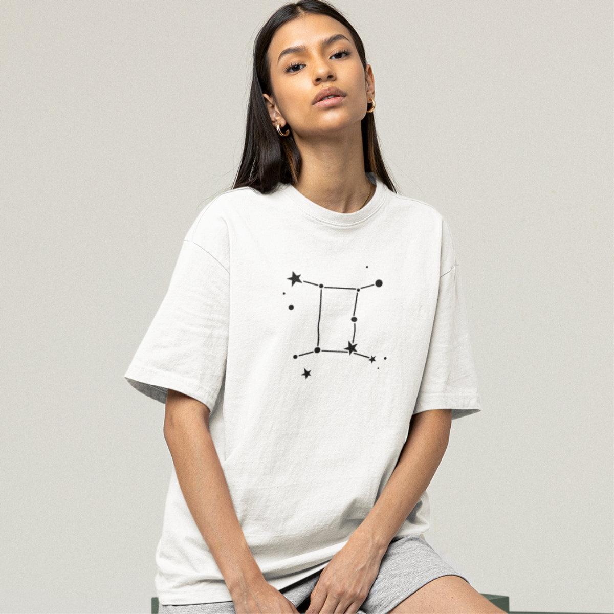 Balts UNISEX T-krekls Zodiaks Dvīņi