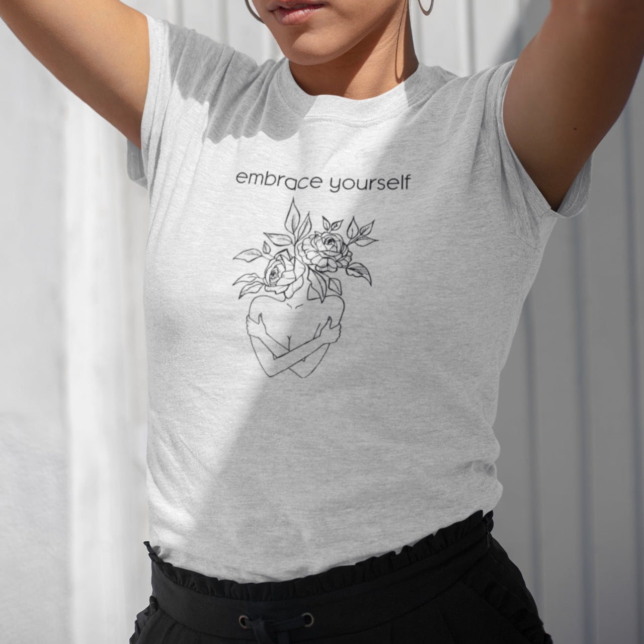 Balts UNISEX T-krekls Pieņem sevi