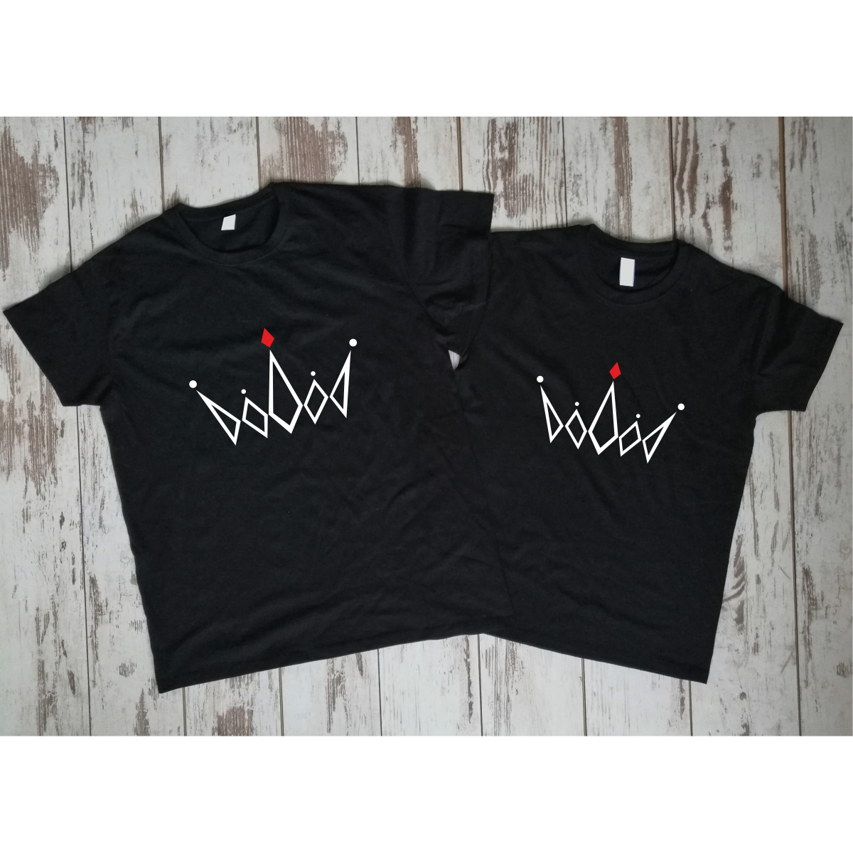 Melni unisex krekli pāriem "Kroņi"