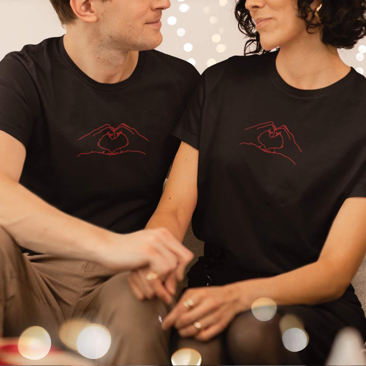Melni unisex krekli pāriem "Kopā"