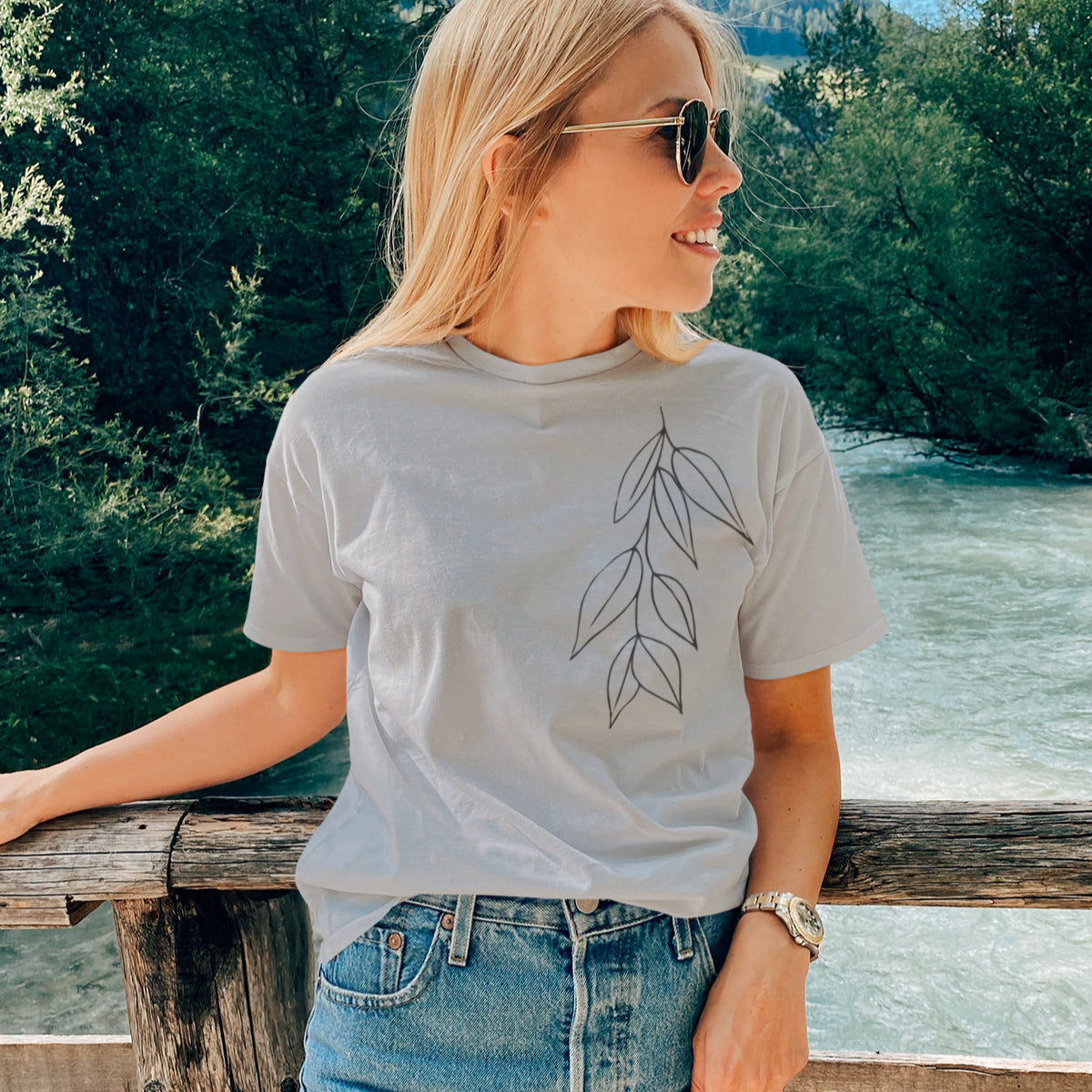 Pelēks melanžs UNISEX T-krekls Lapas