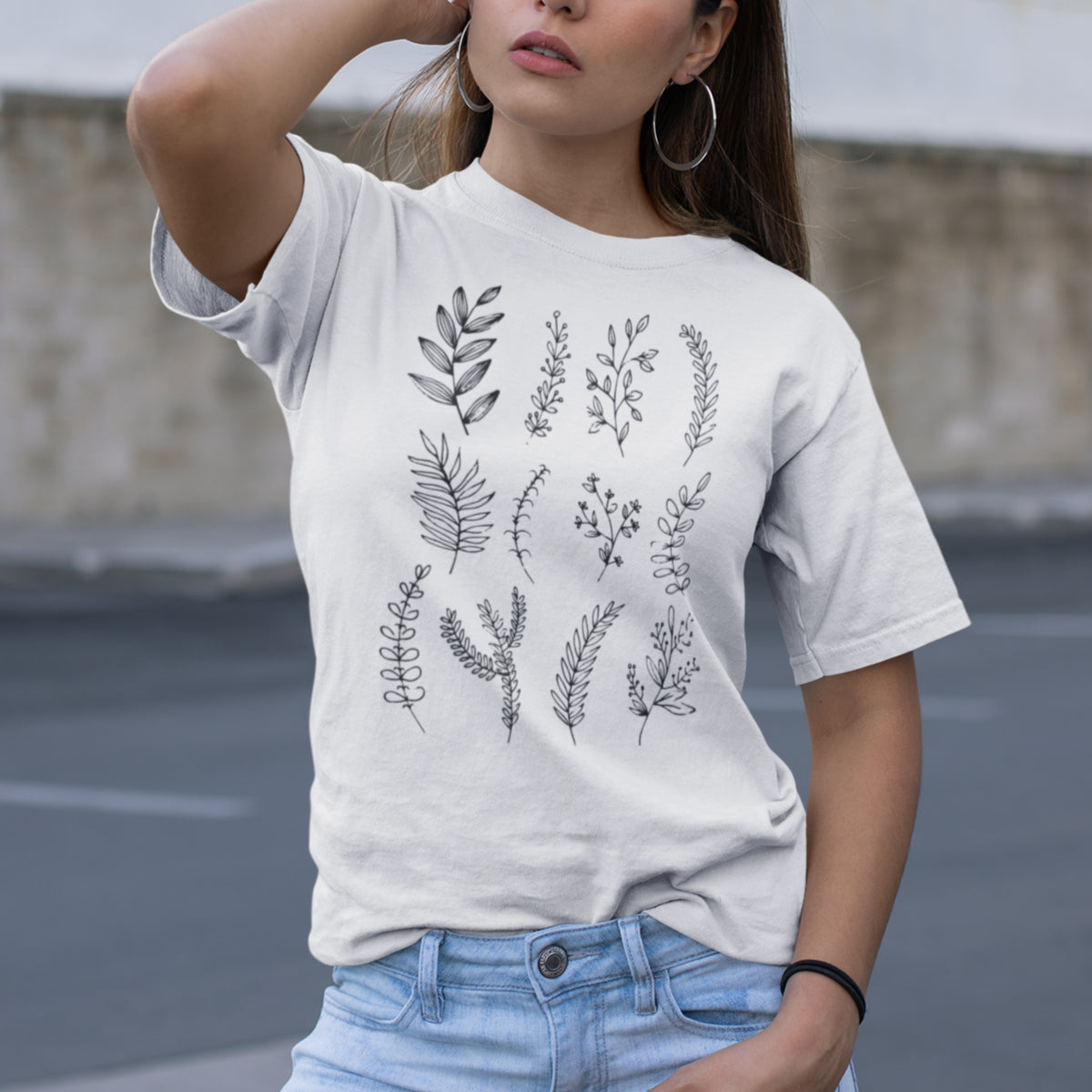 Balts UNISEX T-krekls Dabas motīvi