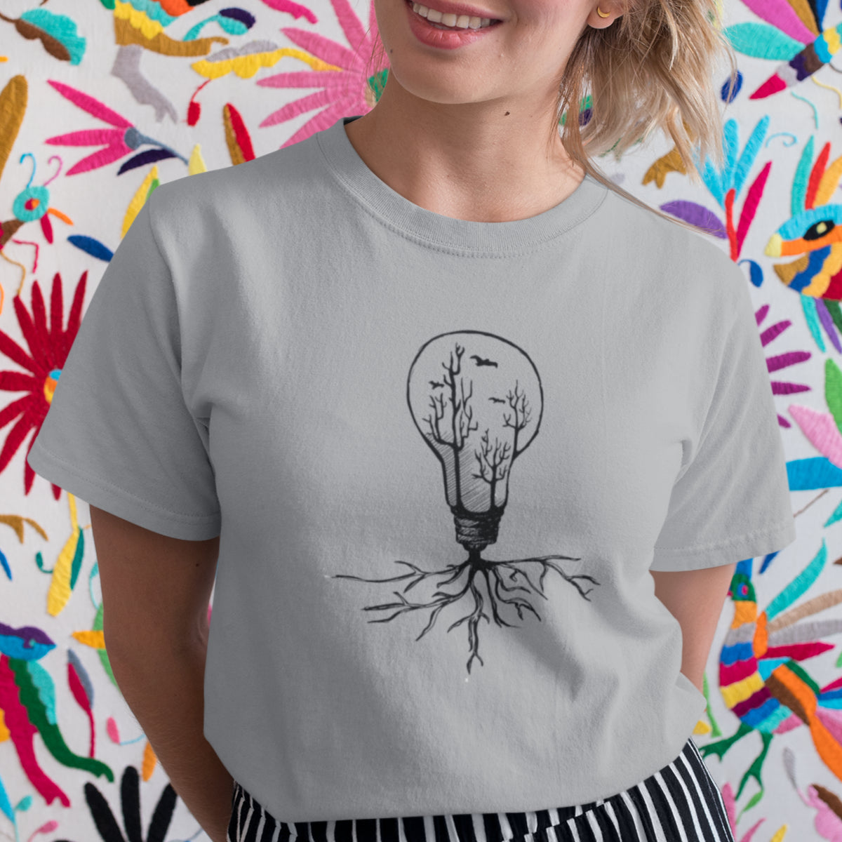 Pelēks melanžs UNISEX T-krekls Spuldzīte