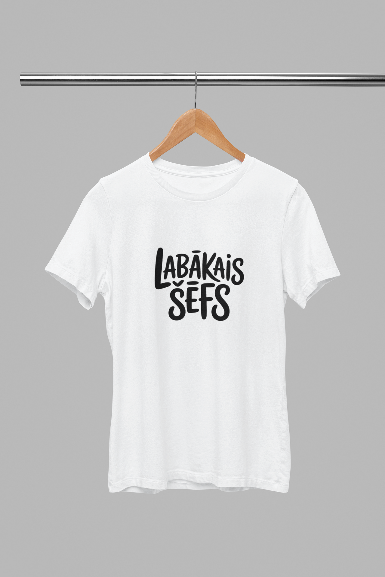 Balti uniseksa T-krekli "Labākais šefs"