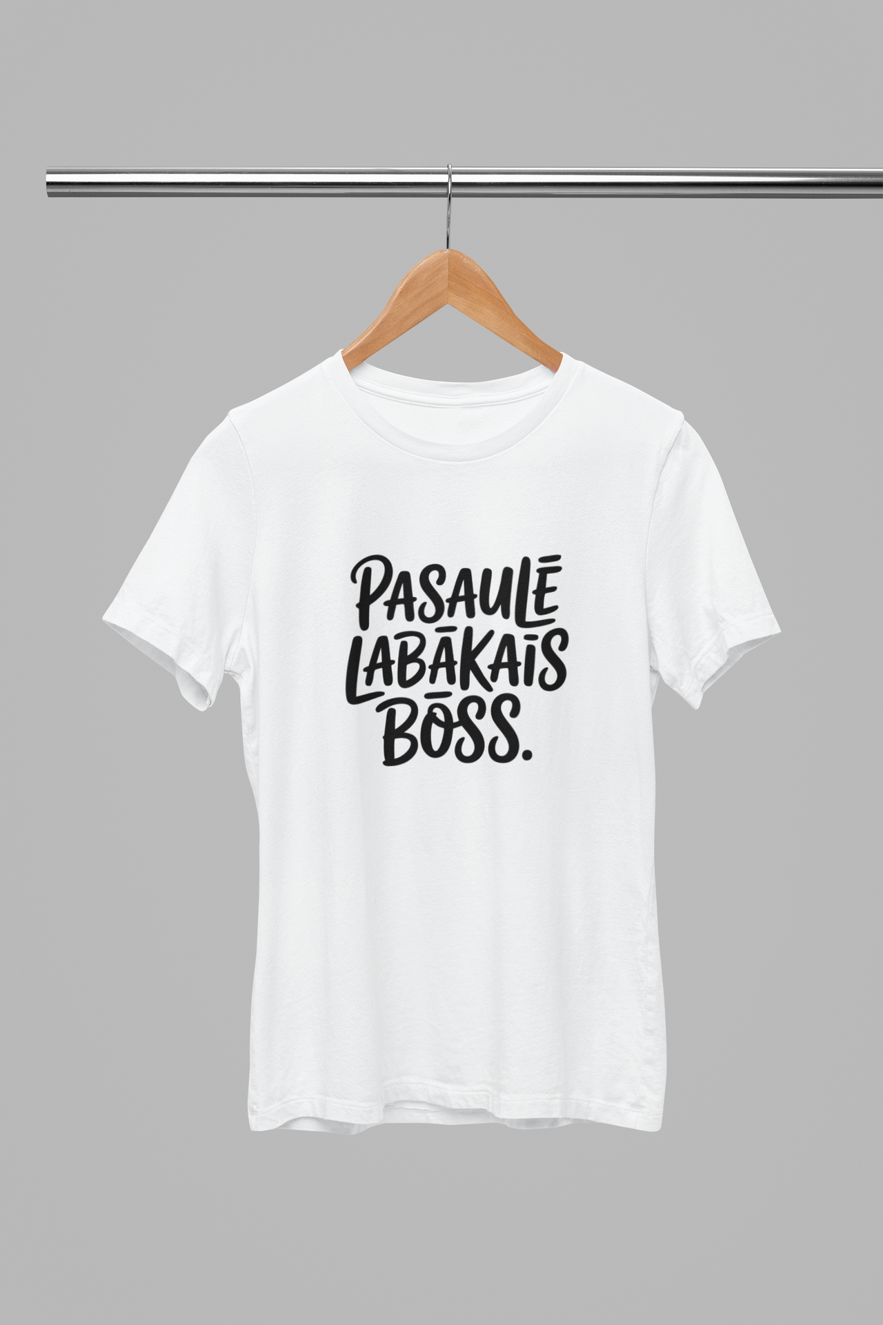 Balti uniseksa T-krekli "Pasaulē labākais boss"