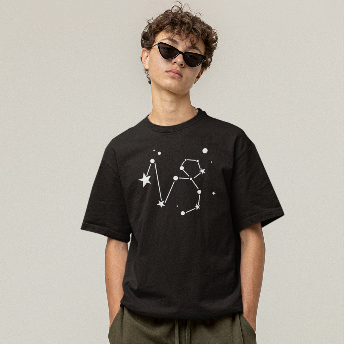 Melns UNISEX T-krekls Zodiaks Mežāzis