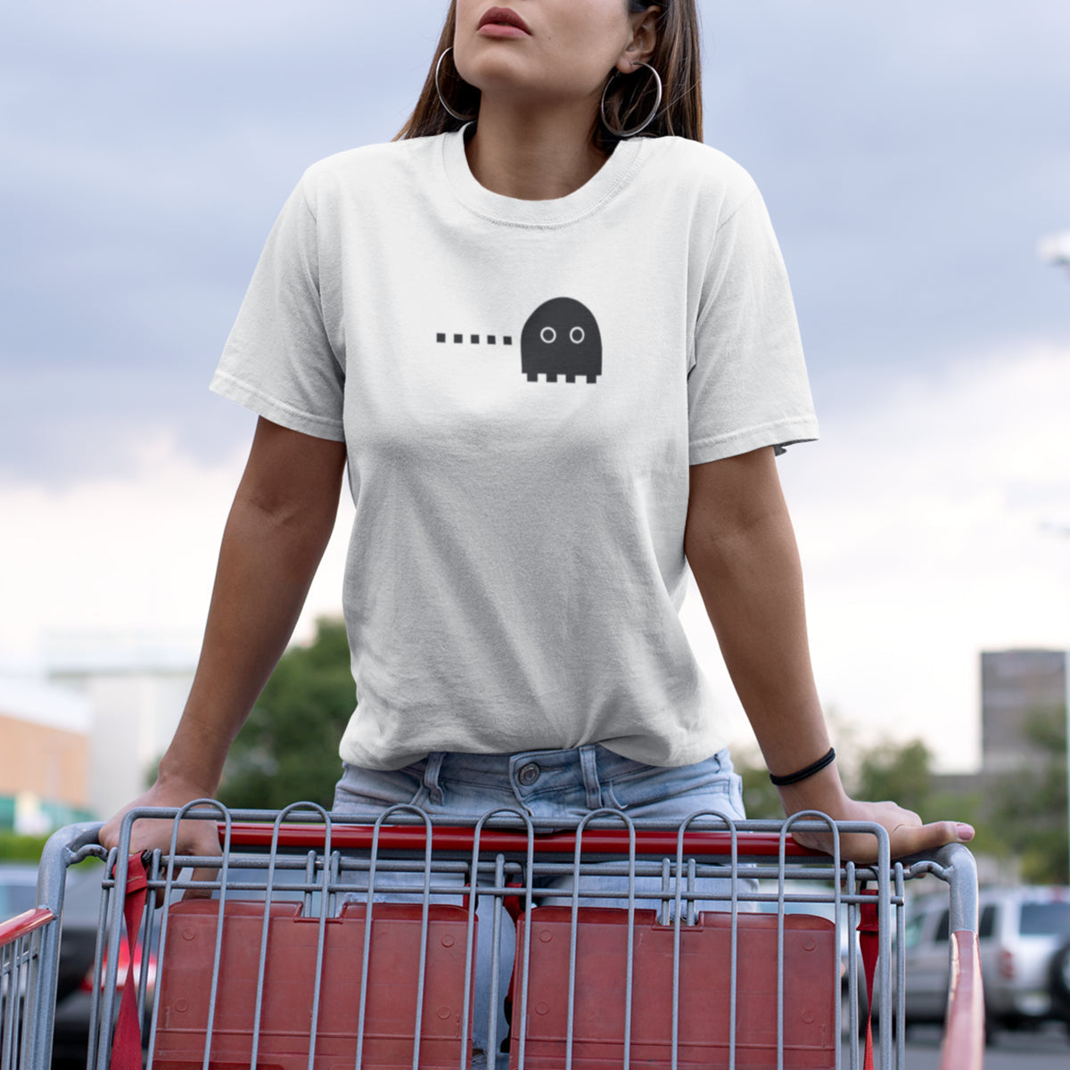 Balti unisex krekli pāriem "Pacman spēle"