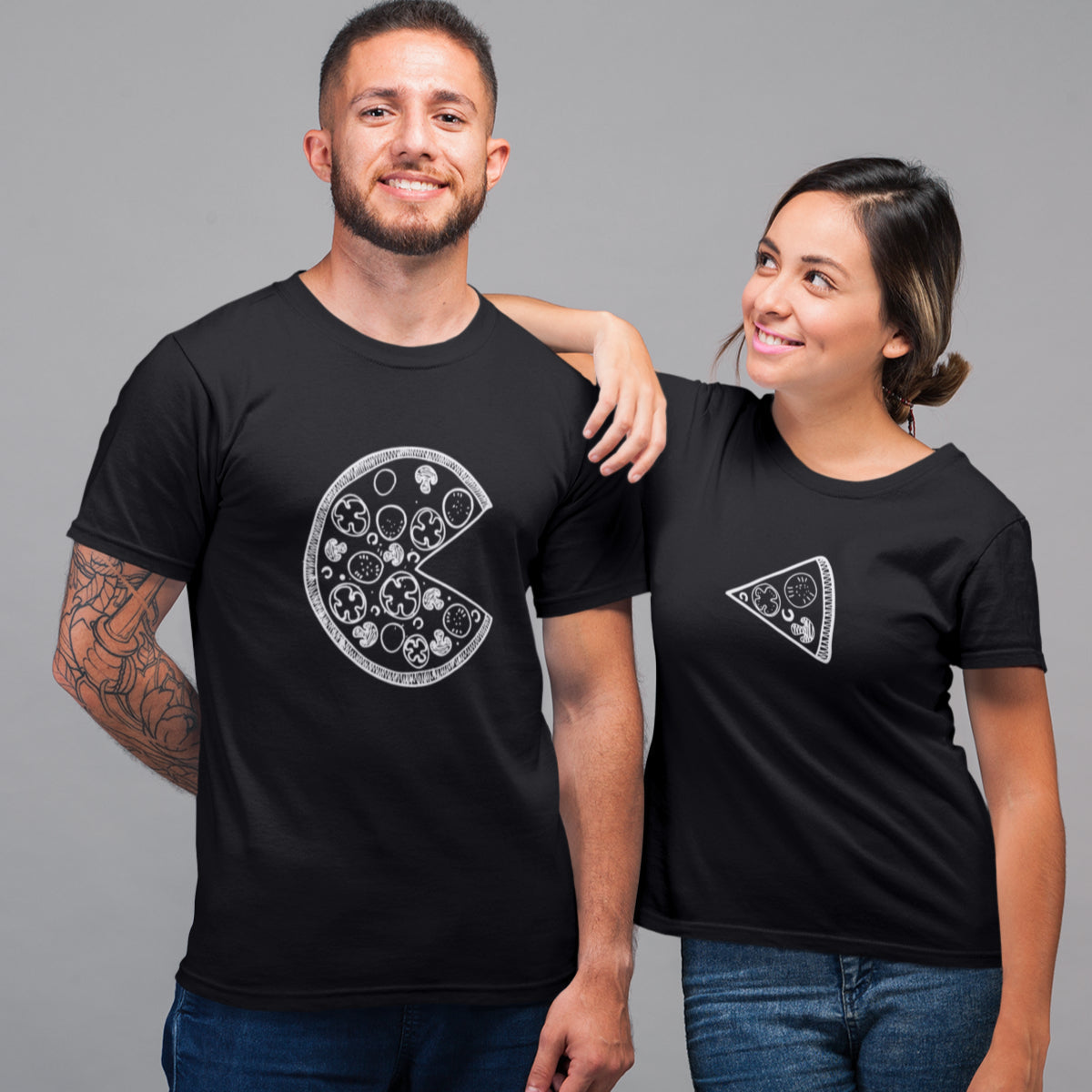 Melni unisex krekli pāriem "Pica"