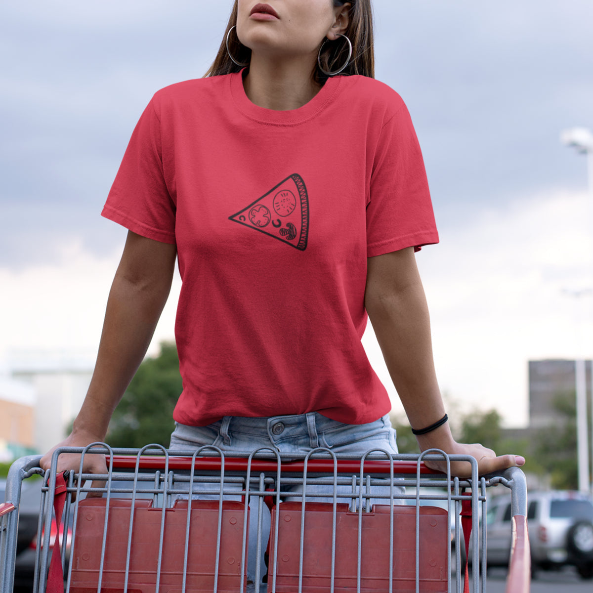 Sarkani unisex krekli pāriem ar zīmējumu "Pica"