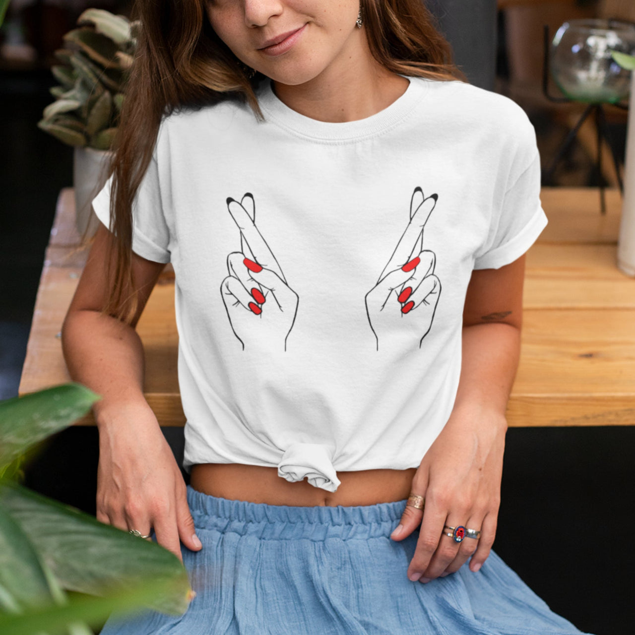Balts UNISEX T-krekls Pirksti