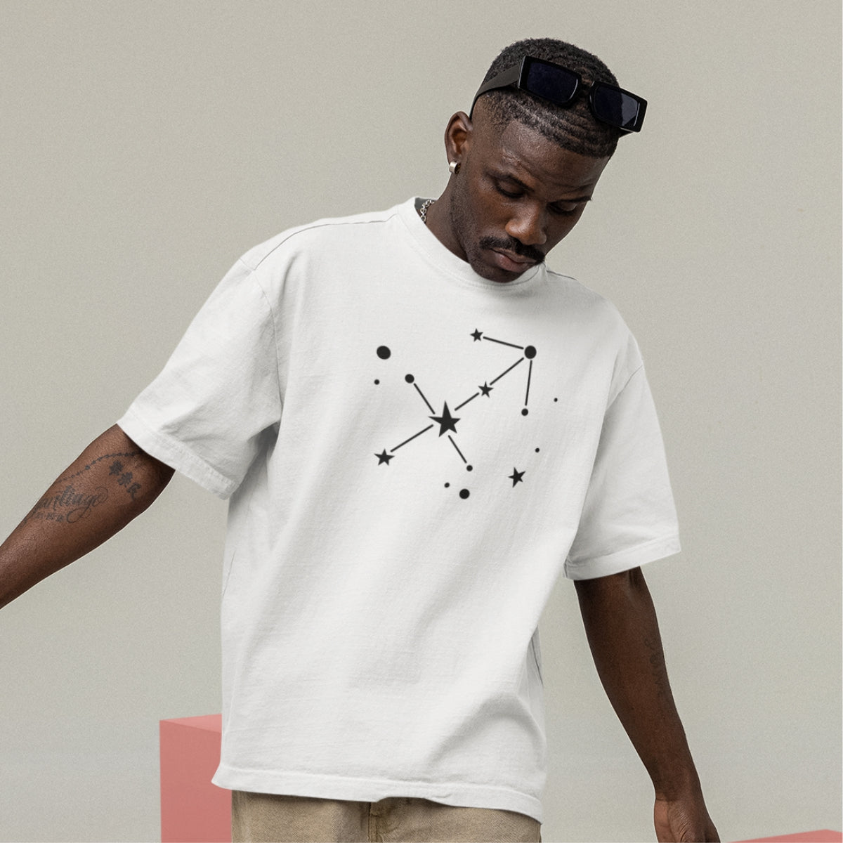 Balts UNISEX T-krekls Zodiaks Strēlnieks