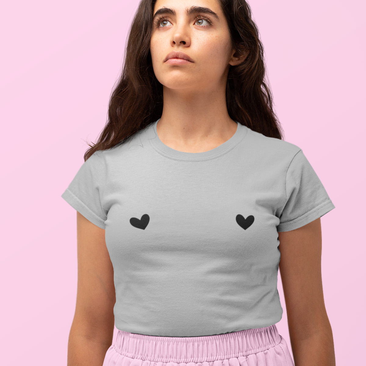 Pelēks melanžs UNISEX T-krekls Sirdis