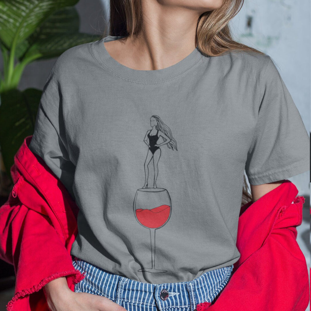 Pelēks melanžs UNISEX T-krekls Vīna Dāma