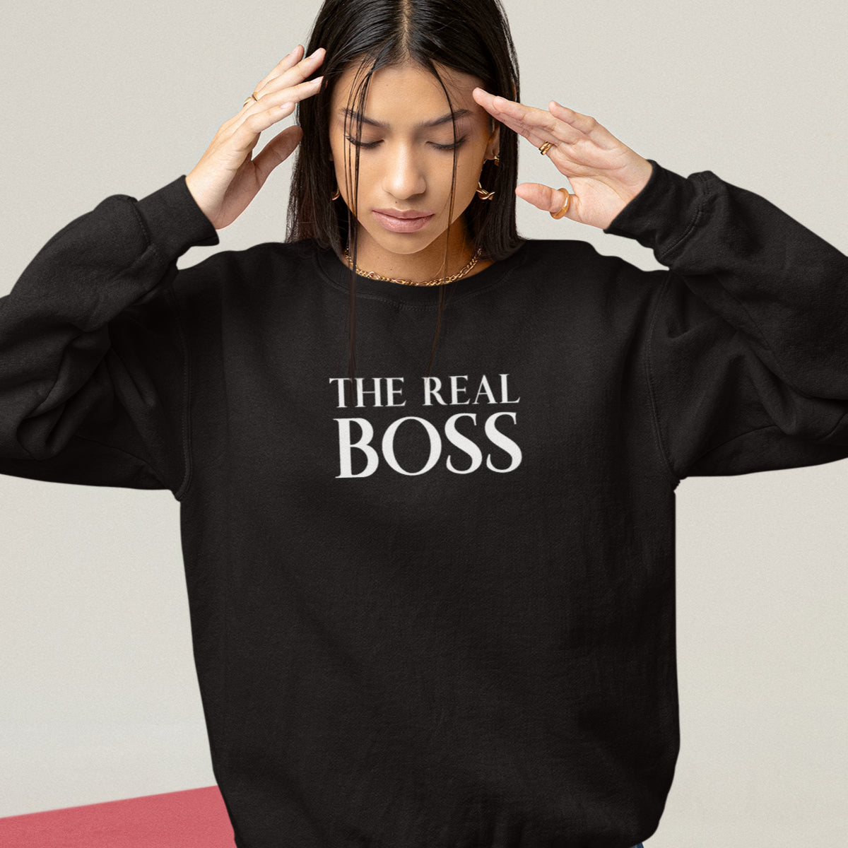 Melni džemperi bez kapucēm pāriem "Boss un īstais boss"