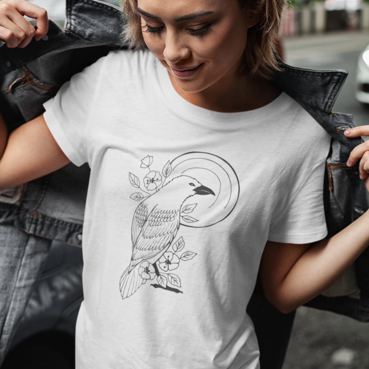Balts UNISEX T-krekls Vārna