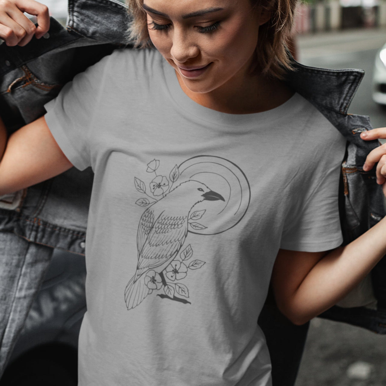 Pelēks melanžs UNISEX T-krekls Vārna