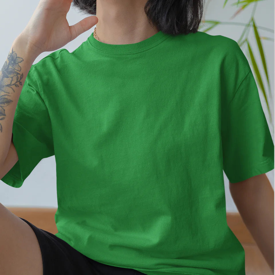 Zaļi kokvilnas UNISEX T-krekli bez apdrukas