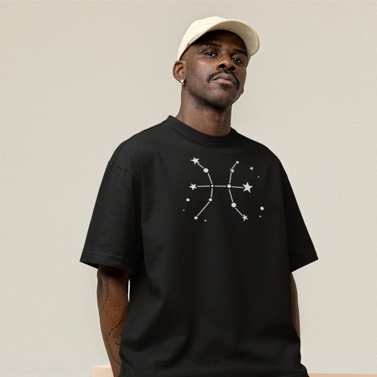 Melns UNISEX T-krekls Zodiaks Zivis